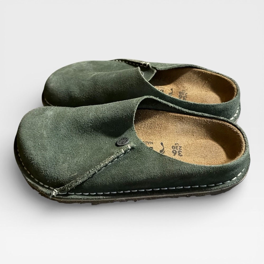 Birkenstock Zermatt Premium Suede Leather Clogs Thyme Size 36 / 5 - Picture 3 of 7